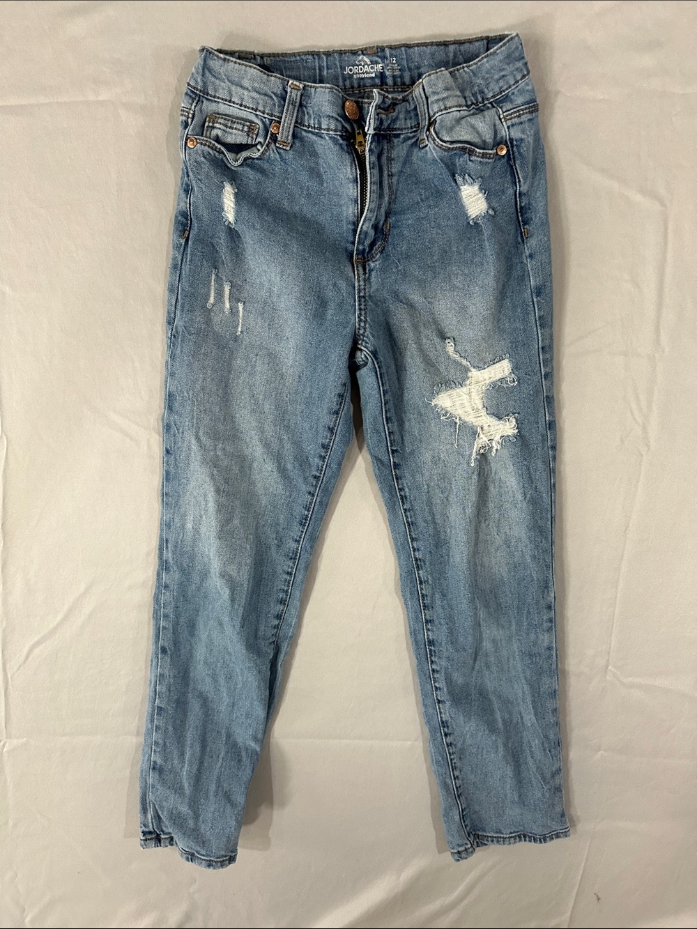 Jordache Women's Light Blue Ripped Boyfriend Jeans